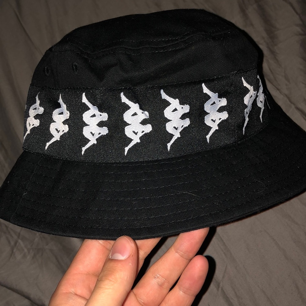 Black kappa bucket hat